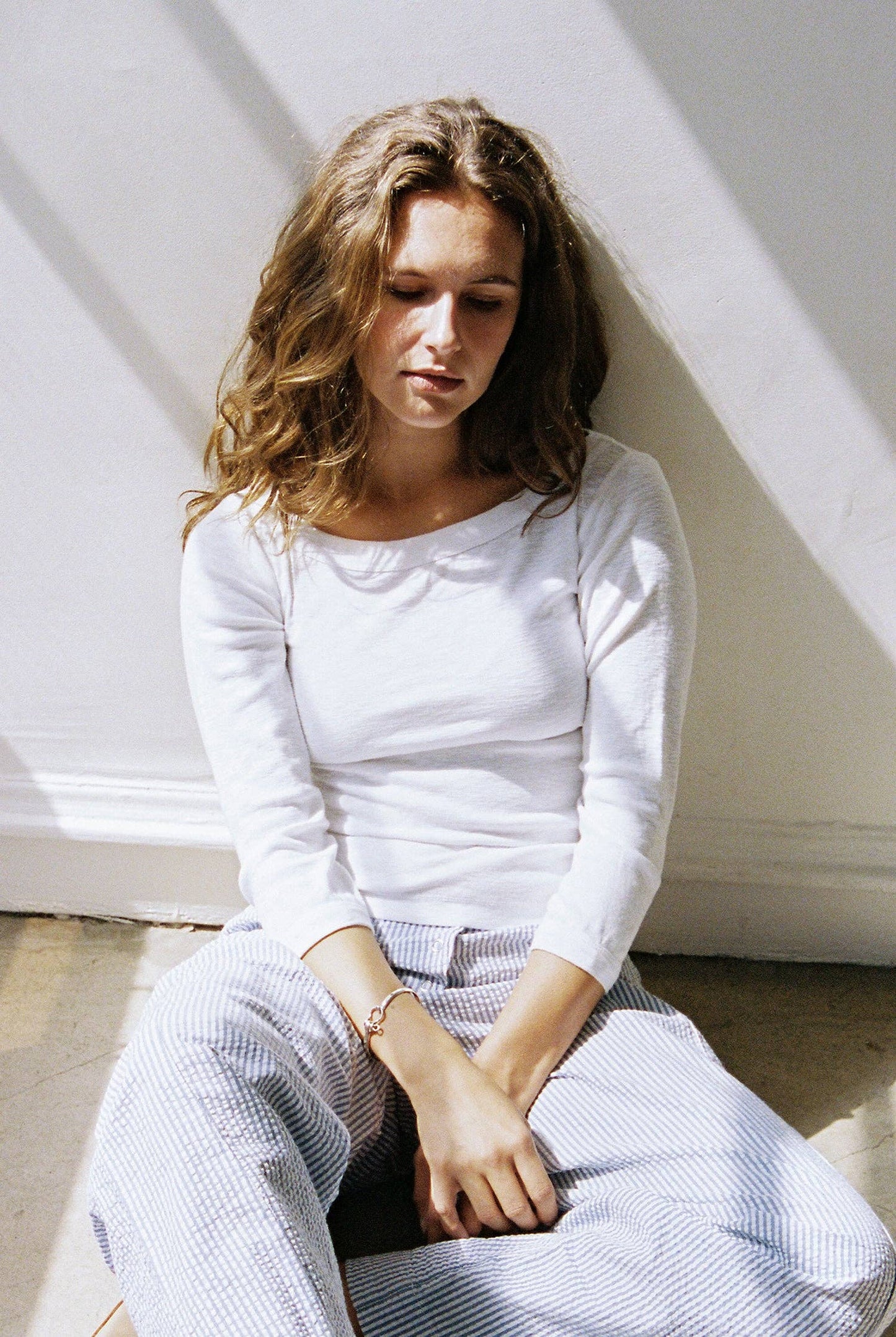 Bateau Slub Top - White