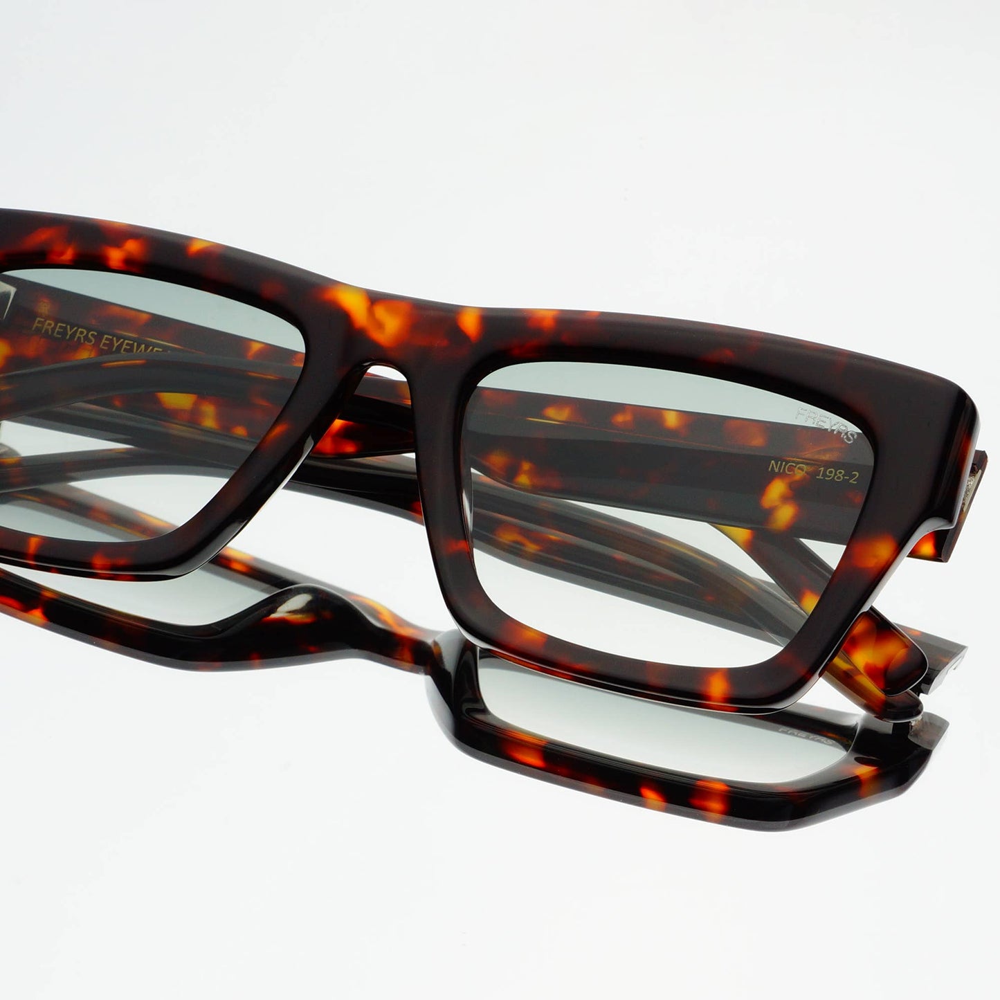 Nico Acetate Unisex Rectangular Sunglasses -Tortoise