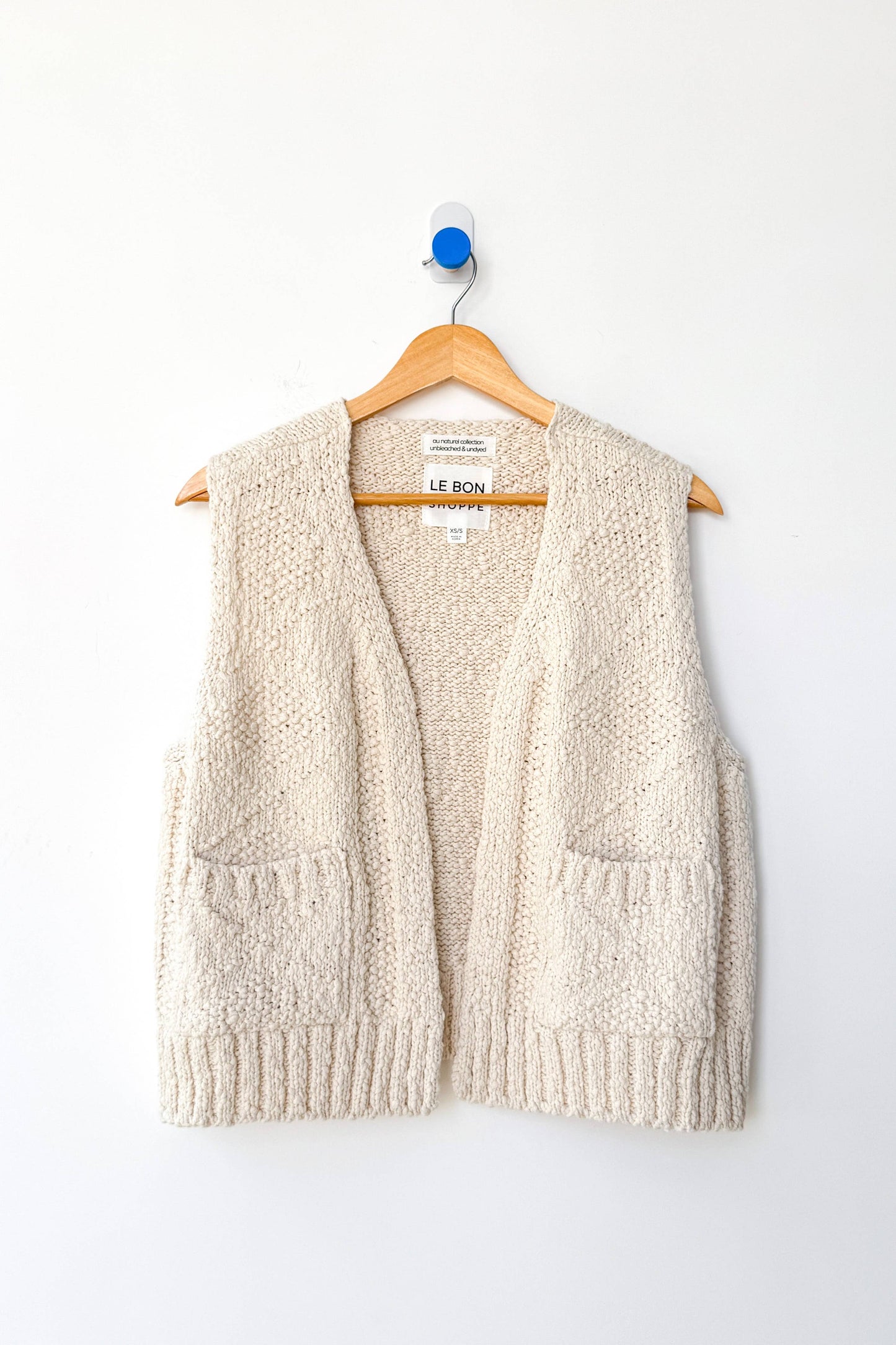 Papa Cotton Vest: Naturel