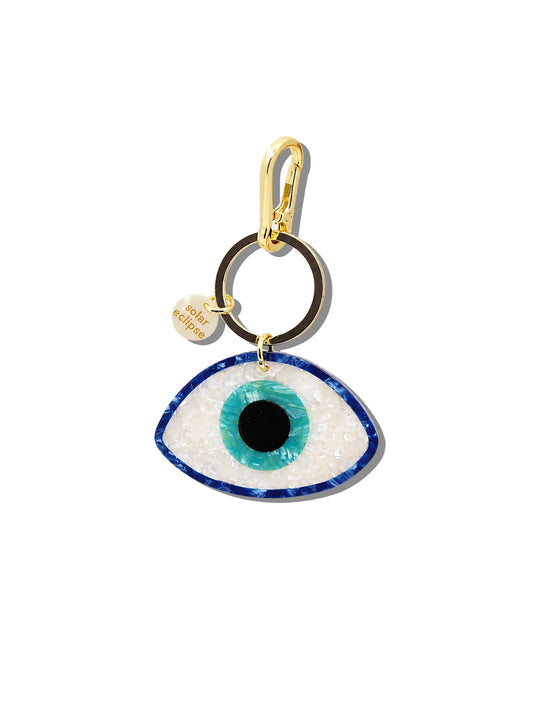 Hand-painted Evil Eye Bag Charm & Keychain | Eco-Friendly