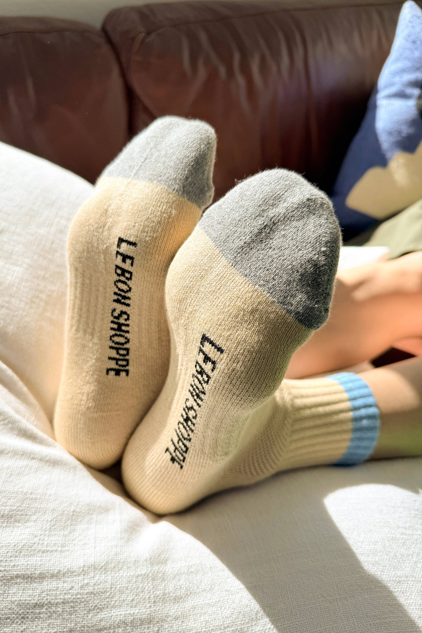 Colour Block Girlfriend Sock - Yellow Blue
