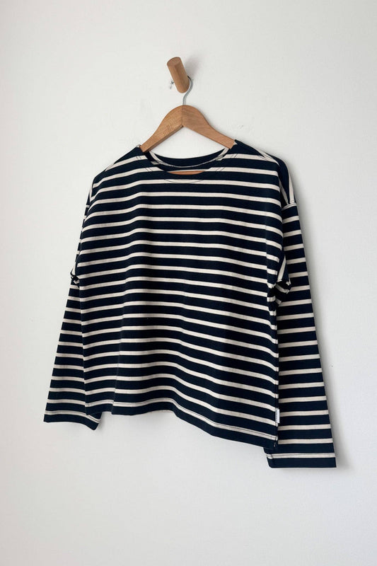 Sailor Top - White Stripe On Navy
