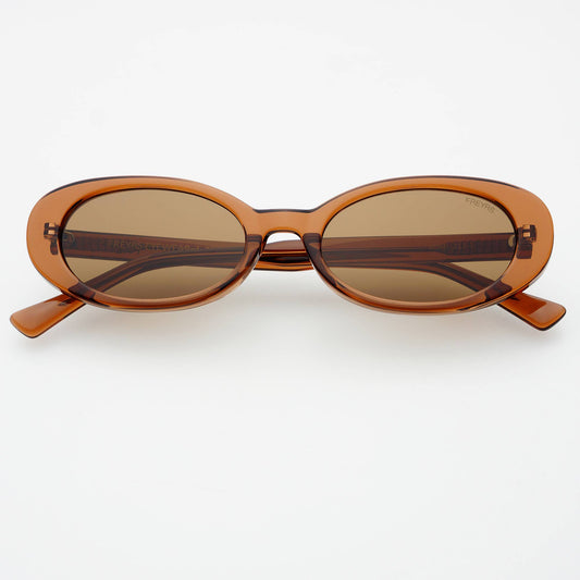 Mimi Acetate Oval Sunglasses - Brown