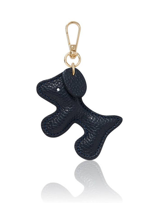 Italian Leather Dog Bag Charm -  Navy
