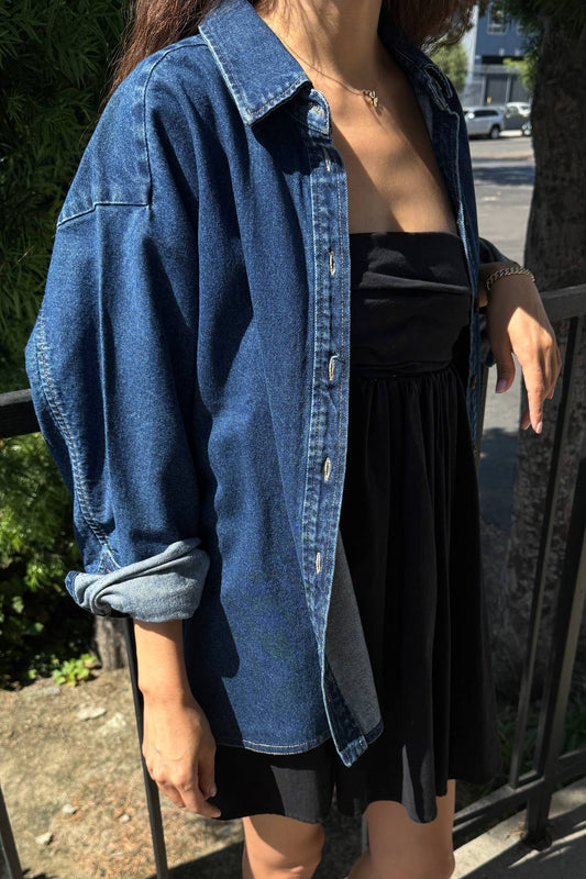 Owen Heavy Denim Shirt - Dark Denim
