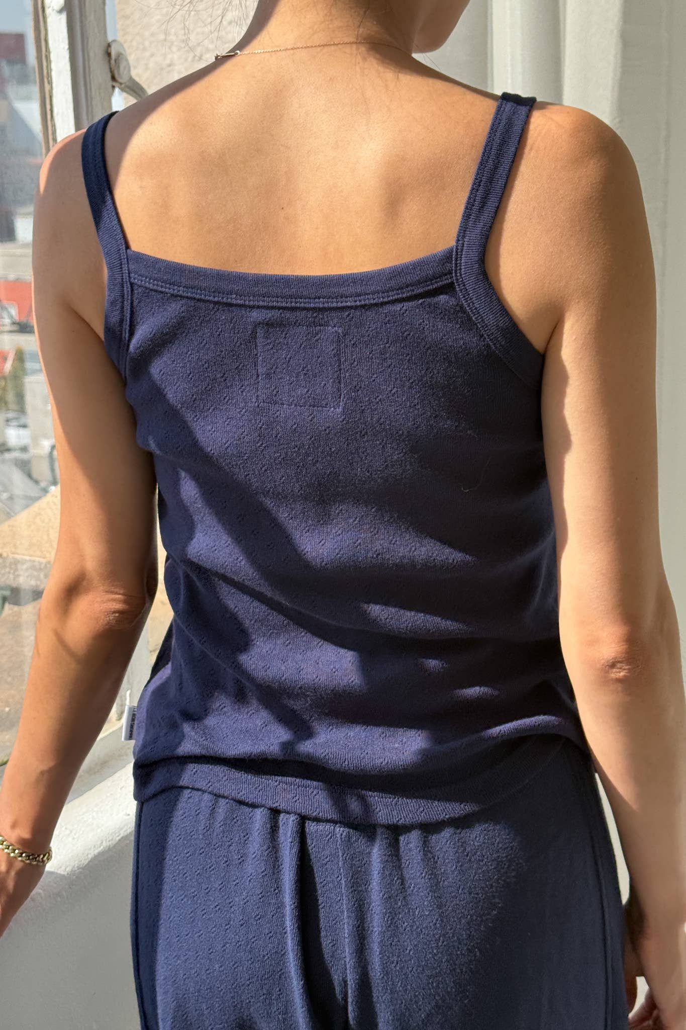Pointelle Eve Cami -Navy
