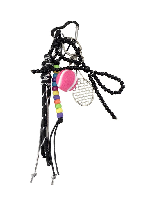 Becca Bag Charm - Black with Tennis Charm