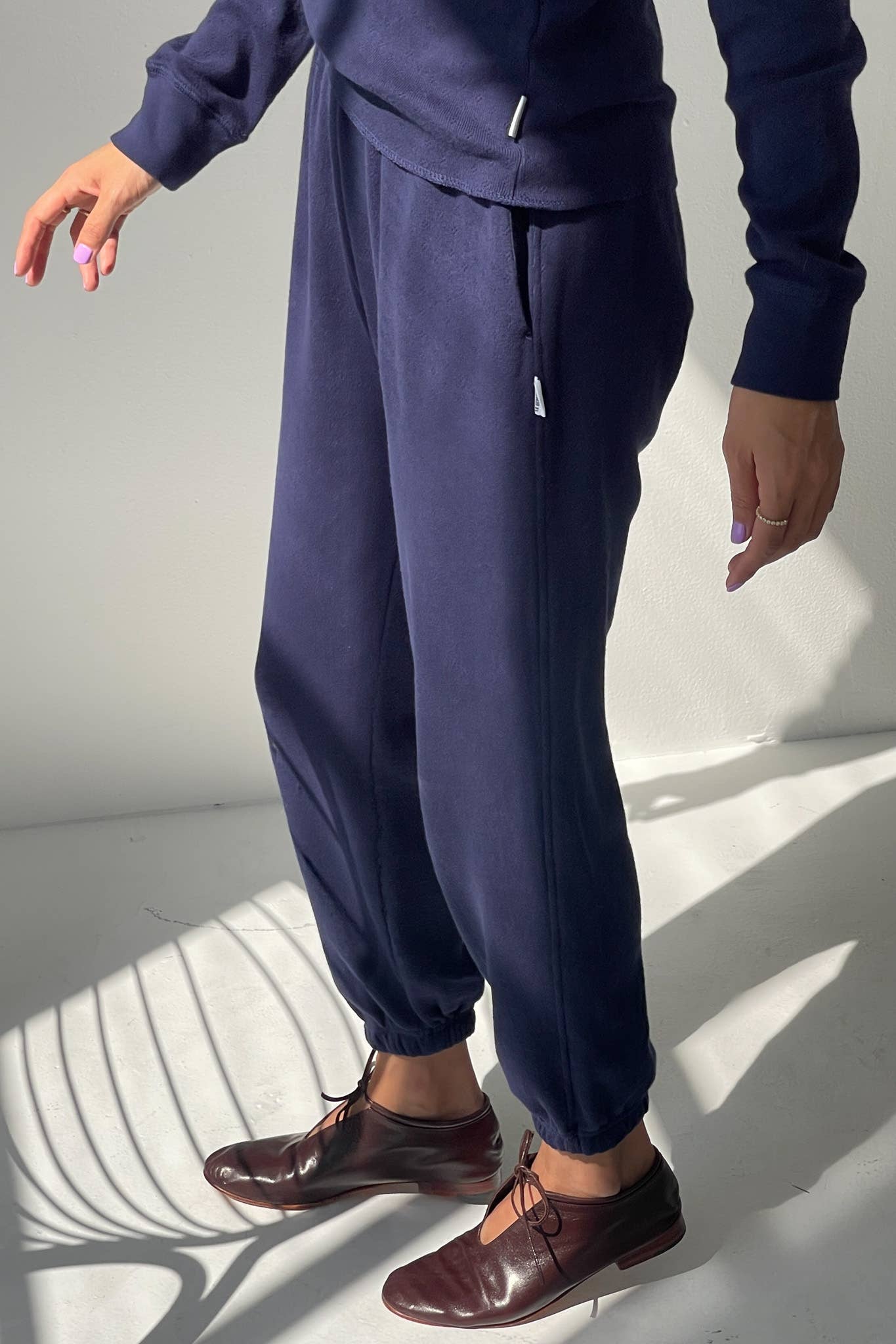 Pointelle Serene Jogger - Navy