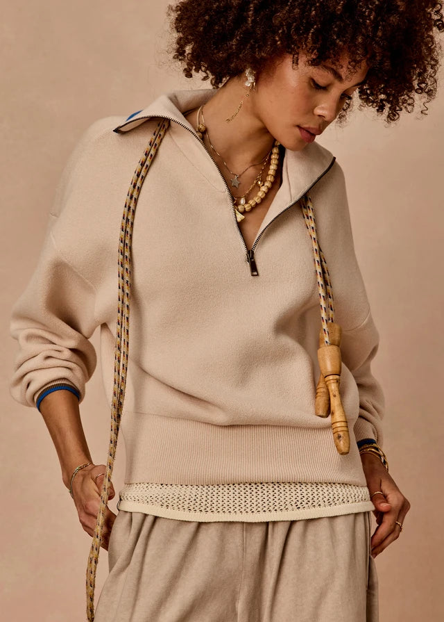 Kairo Half Zip Knit - Natural