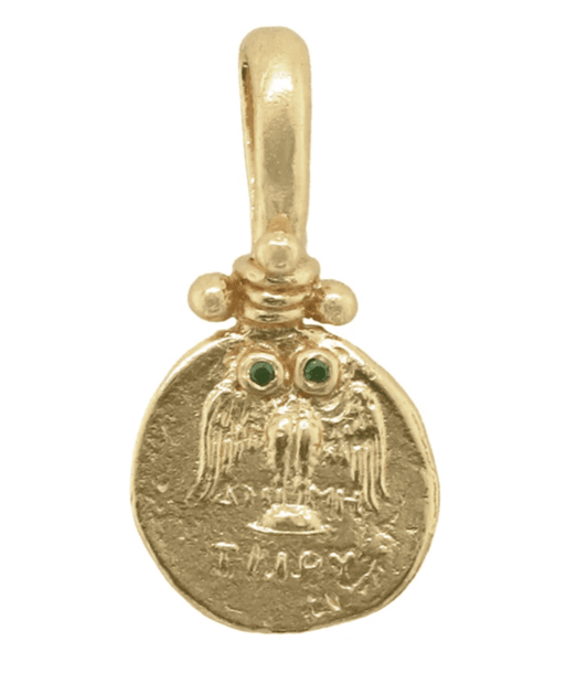 Menvra Pendant with Jade - 18K Gold Plated