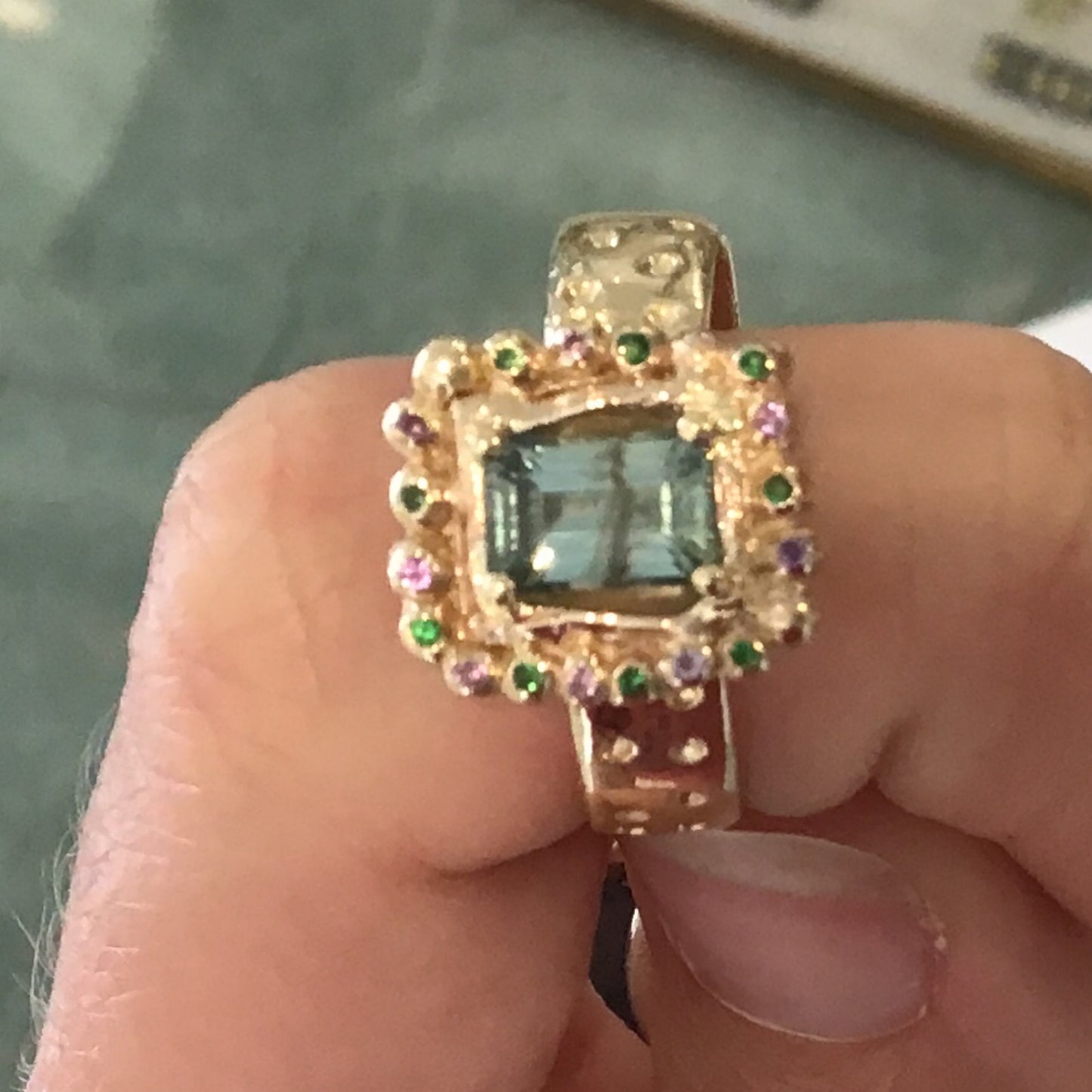 Solid Gold 14K Helaine Ring with Australian Sapphire