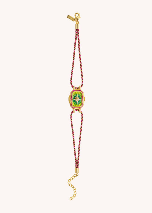 Green Diwali Boheme Bracelet - Gold Plated