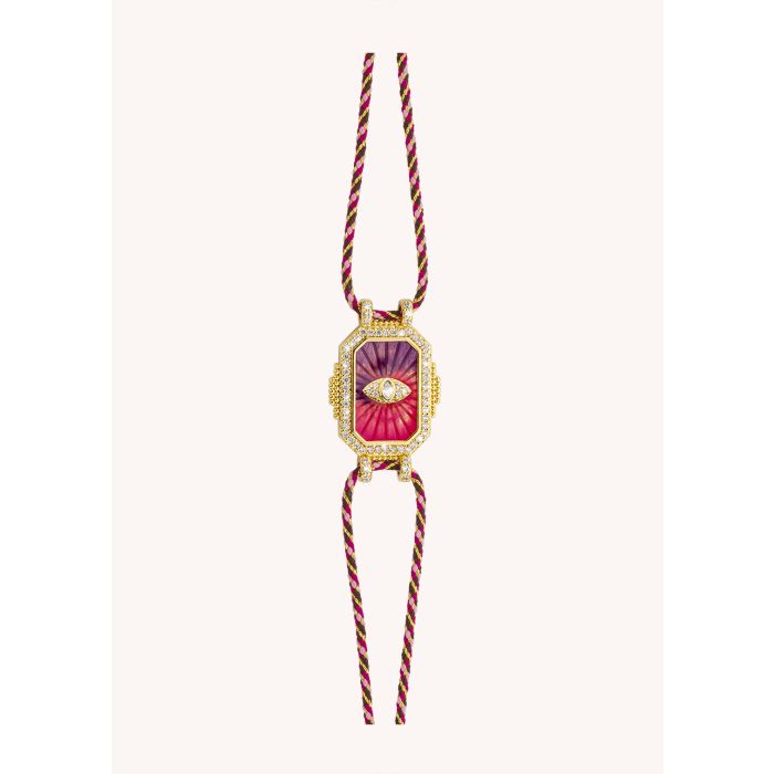 Pink Eye Boheme Bracelet - Gold Plated