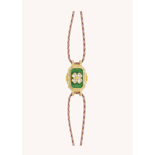 Green Trefle Boheme Bracelet - Gold Plated