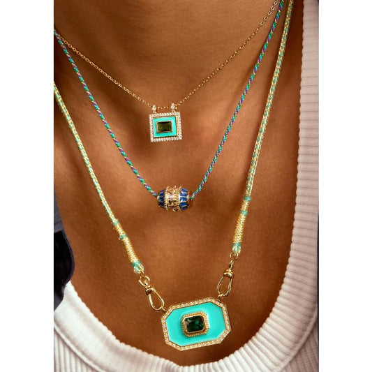 Blue Talisman Necklace - Gold Plated