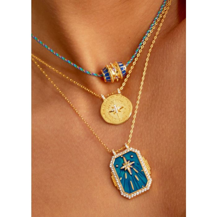 Blue Talisman Necklace - Gold Plated