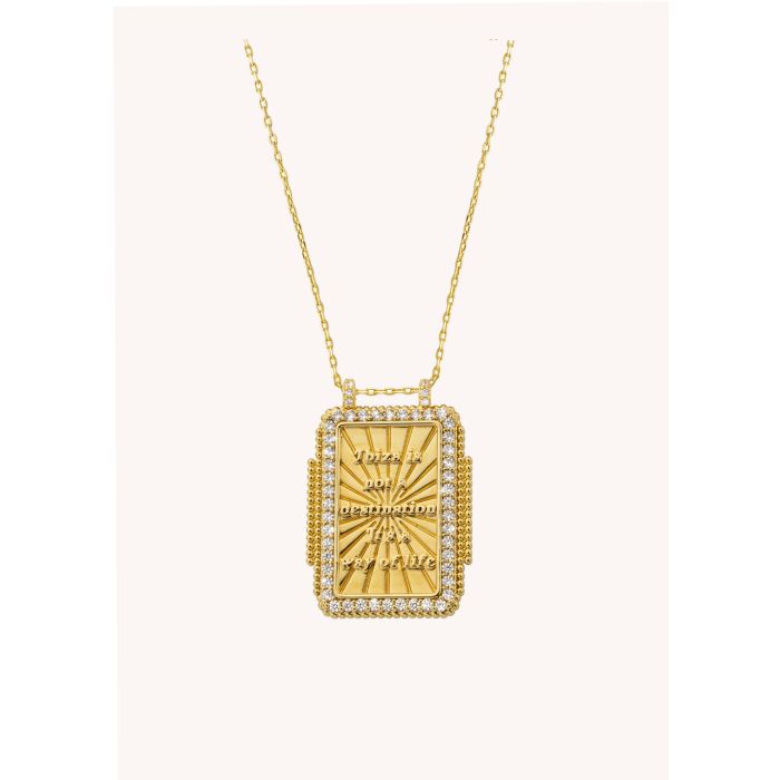 Blue Rainbow Heart Twice Boheme Necklace - Gold Plated