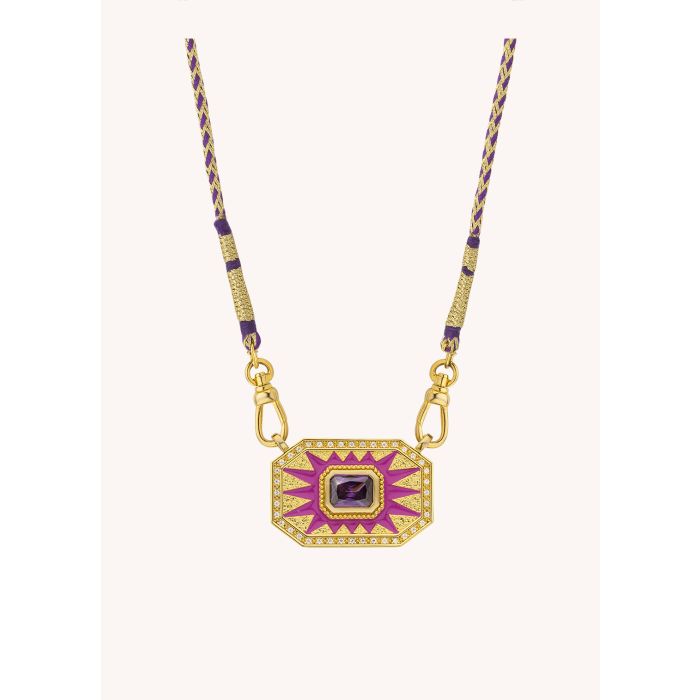 Light Fuchsia Yucatan Necklace - Gold Plated