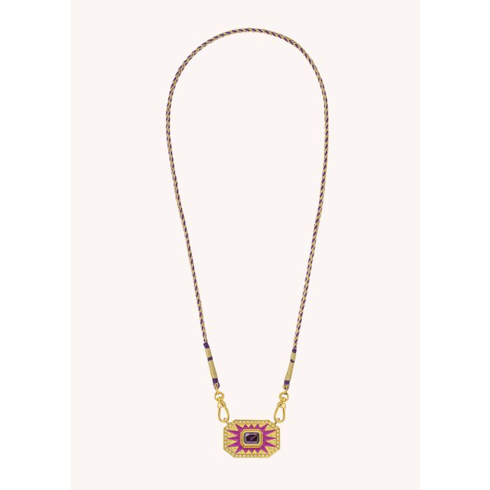 Light Fuchsia Yucatan Necklace - Gold Plated