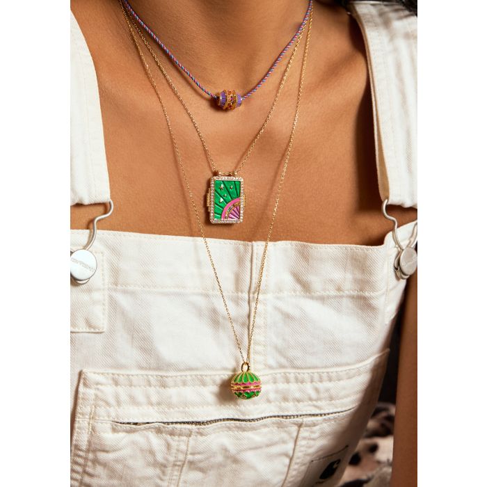 Green Fuchsia Protection Necklace - Gold Plated