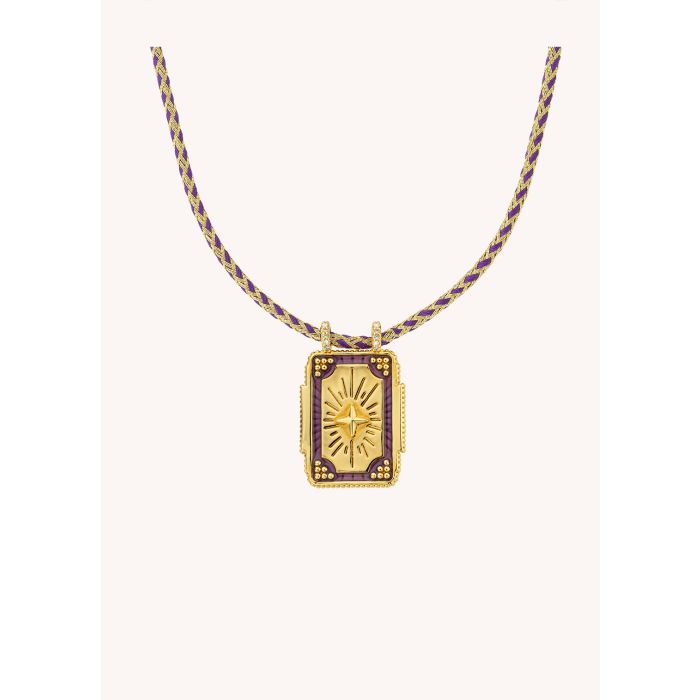 Mystic Purple Twice Boheme Necklace - Gold Plated