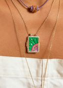 Green Rainbow Boheme Necklace - Gold Plated