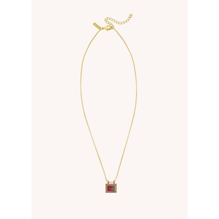 Ruby Watermelon El Paso Necklace - Gold Plated